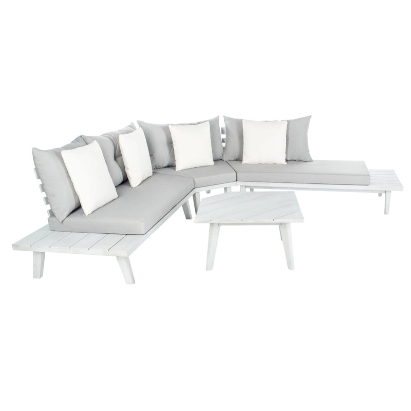 SAFAVIEH Outdoor Giancarla 4-Piece Sectional Sofa Set - 71W x 27D x 29H