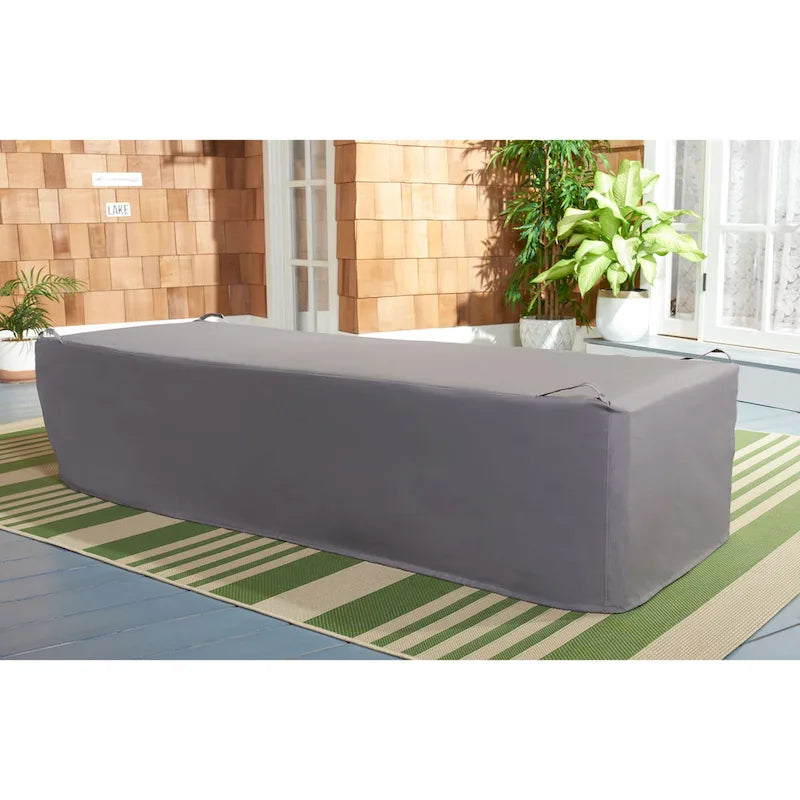 SAFAVIEH Outdoor Goldia Sunlounger Grey Cover - 24.8  Wx 78.7  L x 16.9  H - 25Wx79Dx17H