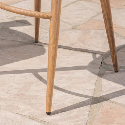 Laryn Outdoor Wicker Wood Barstool (Set of 2) by Christopher Knight Home