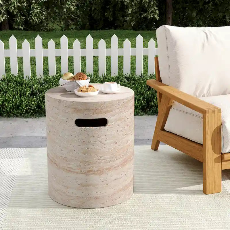 Akin Outdoor Lightweight Concrete Side Table by Christopher Knight Home