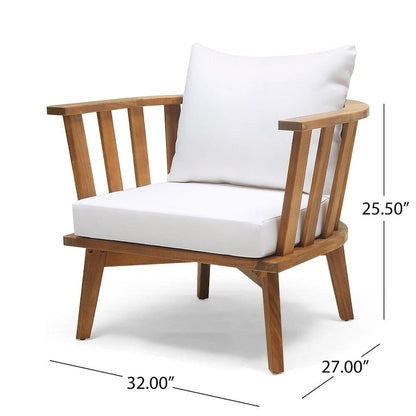 Barton Outdoor Acacia Wood Chair and Table Set by Christopher Knight Home
