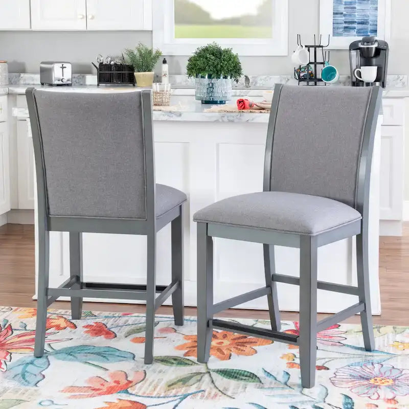 Robyn Grey Upholstered 25-Inch Counter Stool (Set of 2)