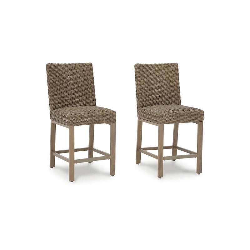 Signature Design by Ashley Walton Bridge Driftwood Outdoor Bar Stool (Set of 2) - 20.38  W x 26.88  D x 44.5  H