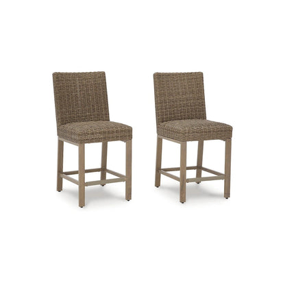 Signature Design by Ashley Walton Bridge Driftwood Outdoor Bar Stool (Set of 2) - 20.38  W x 26.88  D x 44.5  H