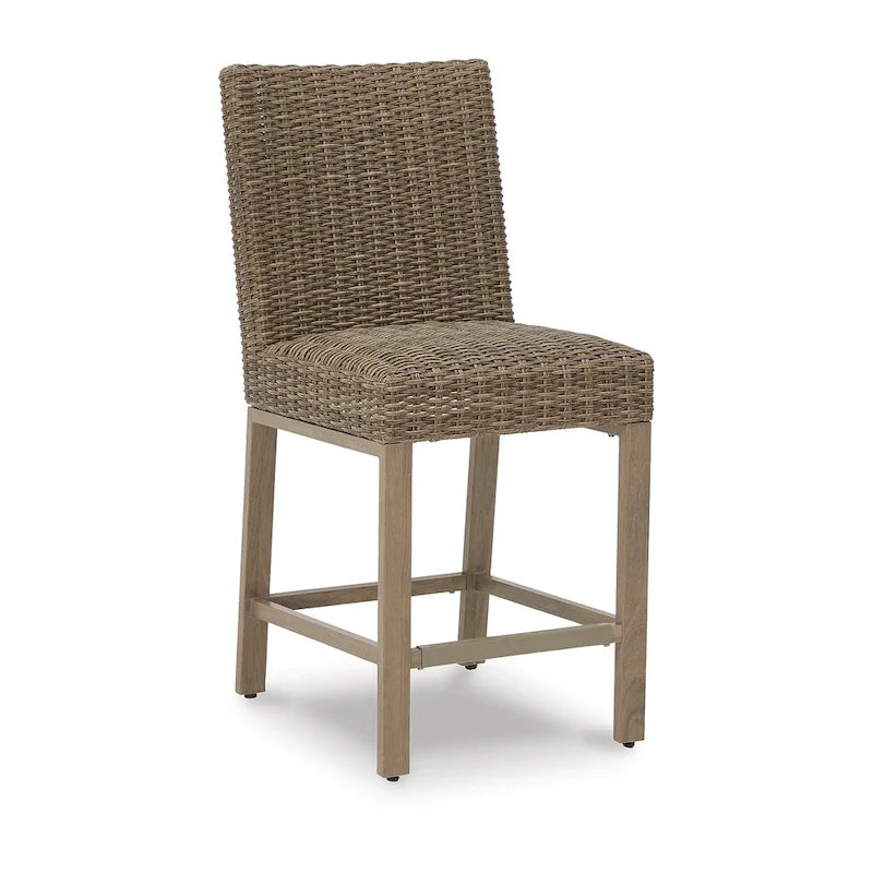 Signature Design by Ashley Walton Bridge Driftwood Outdoor Bar Stool (Set of 2) - 20.38  W x 26.88  D x 44.5  H