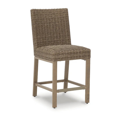 Signature Design by Ashley Walton Bridge Driftwood Outdoor Bar Stool (Set of 2) - 20.38  W x 26.88  D x 44.5  H