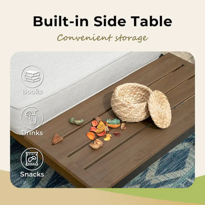 MAISON ARTS Outdoor 6-Piece Patio Sectional sofa set, E-coating Steel frame Conversation Sets with Grey Cushion - 6-Seat