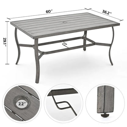 EGEIROS LIFE AluLux 7-Piece Aluminum Patio Dining Set with 2 Swivel Dining Chairs, 4 Dining Chairs and Washable Cushions