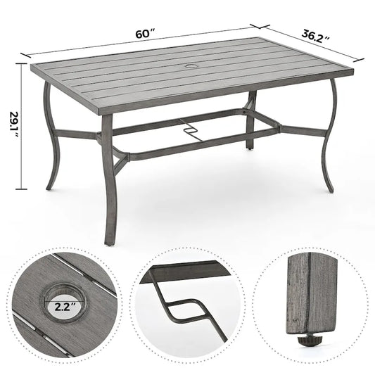 EGEIROS LIFE AluLux 7-Piece Aluminum Patio Dining Set with 2 Swivel Dining Chairs, 4 Dining Chairs and Washable Cushions