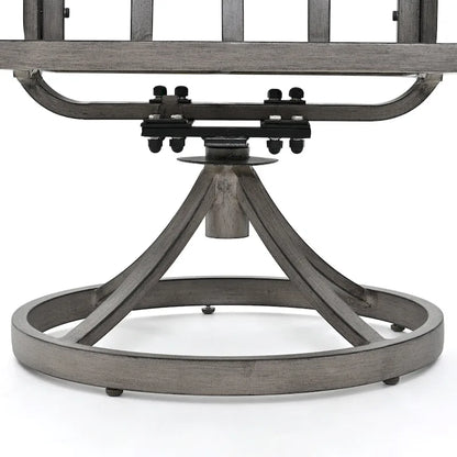 EGEIROS LIFE AluLux 7-Piece Aluminum Patio Dining Set with 2 Swivel Dining Chairs, 4 Dining Chairs and Washable Cushions