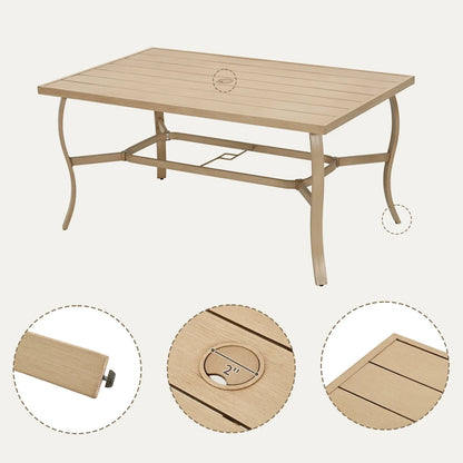 EGEIROS LIFE AluLux 7-Piece Aluminum Patio Dining Set with 2 Swivel Dining Chairs, 4 Dining Chairs and Washable Cushions