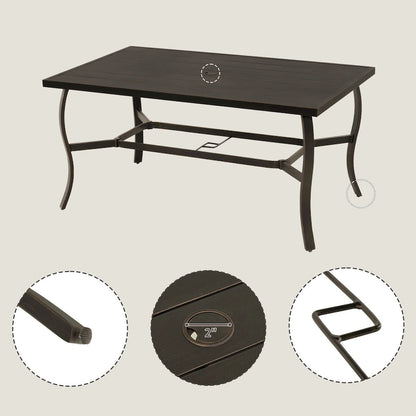 EGEIROS LIFE AluLux 7-Piece Aluminum Patio Dining Set with 2 Swivel Dining Chairs, 4 Dining Chairs and Washable Cushions