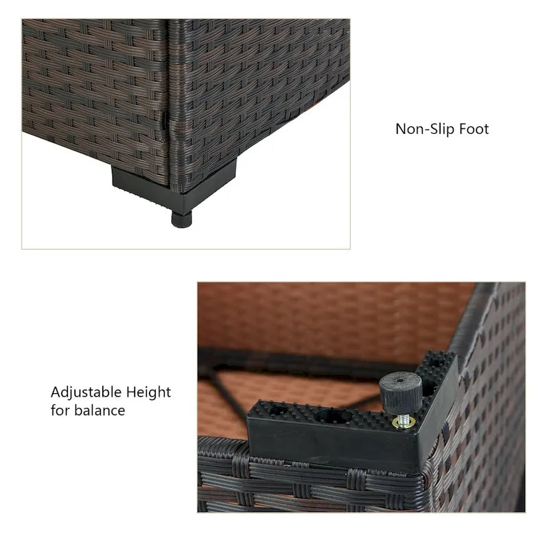 UPHA 5 Piece Patio Conversation Furniture Sectional Seating Group With Cushions