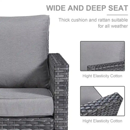 Pocassy (PE)-2 Piece Patio Dining Rocking chair set(Gray Rattan)