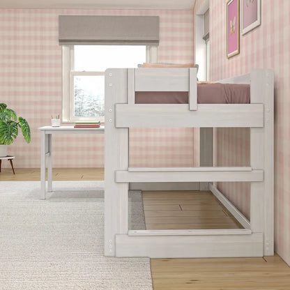 Max and Lily Farmhouse Twin-Size Low Loft with Hook-on Desk