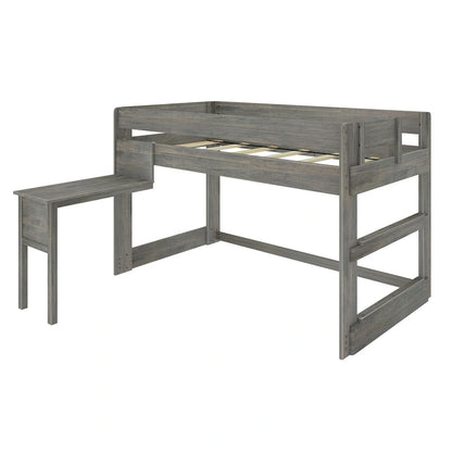 Max and Lily Farmhouse Twin-Size Low Loft with Hook-on Desk