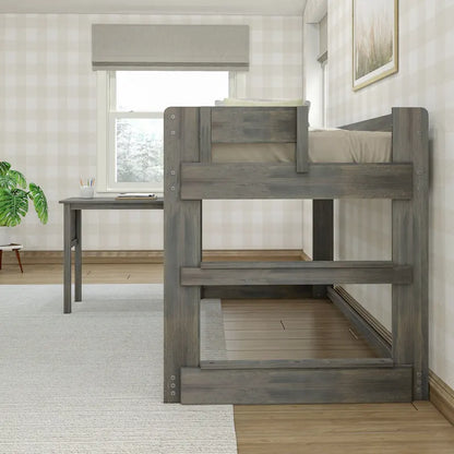 Max and Lily Farmhouse Twin-Size Low Loft with Hook-on Desk