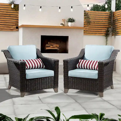 Cozywor Patio Wicker Outdoor Lounge Chair with Thick Cushions