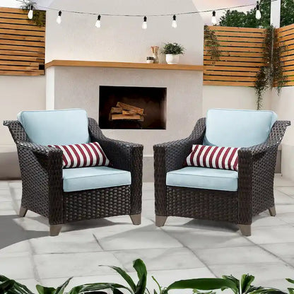 Cozywor Patio Wicker Outdoor Lounge Chair with Thick Cushions