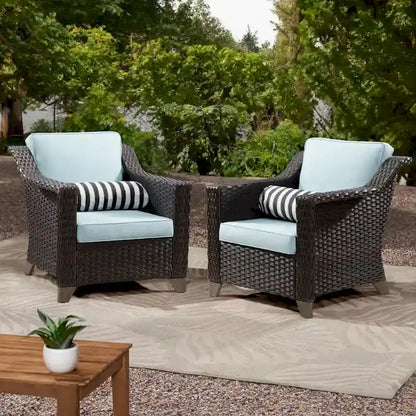 Cozywor Patio Wicker Outdoor Lounge Chair with Thick Cushions