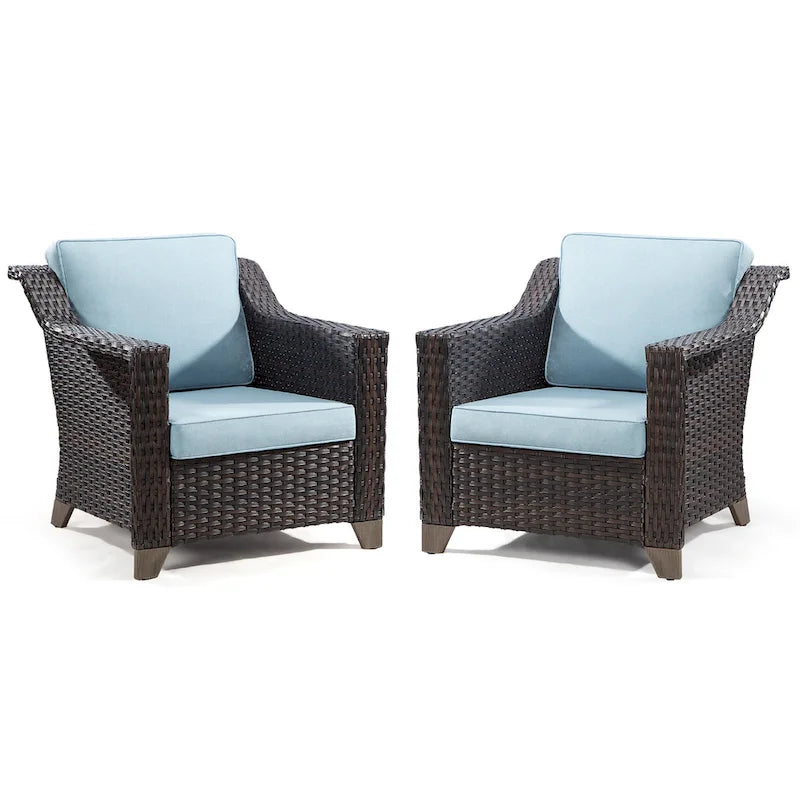 Cozywor Patio Wicker Outdoor Lounge Chair with Thick Cushions