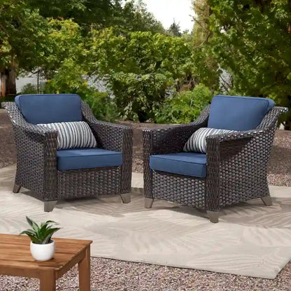Cozywor Patio Wicker Outdoor Lounge Chair with Thick Cushions