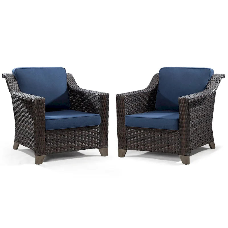 Cozywor Patio Wicker Outdoor Lounge Chair with Thick Cushions