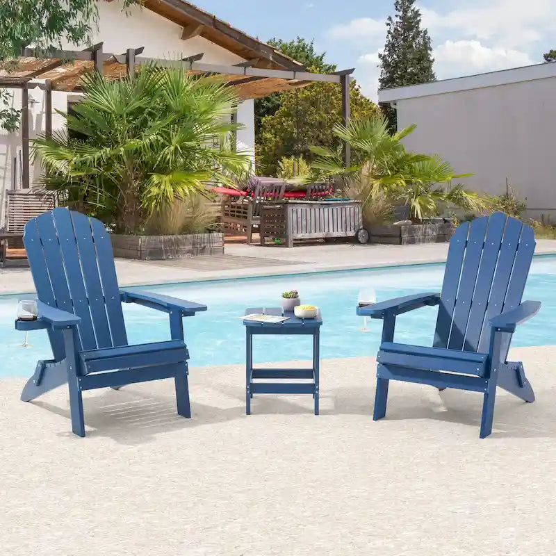 Bonosuki Set of 2 Folding Adirondack Chair Patio Fire Pit Chair