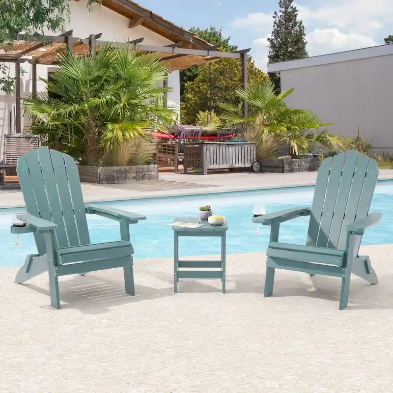 Bonosuki Set of 2 Folding Adirondack Chair Patio Fire Pit Chair