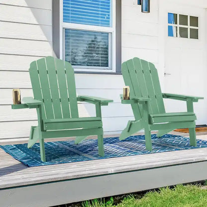 Bonosuki Set of 2 Folding Adirondack Chair Patio Fire Pit Chair