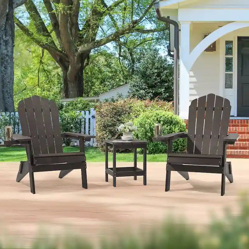 Bonosuki Set of 2 Folding Adirondack Chair Patio Fire Pit Chair