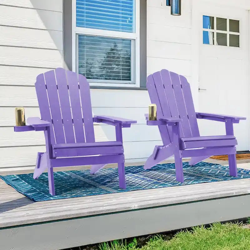 Bonosuki Set of 2 Folding Adirondack Chair Patio Fire Pit Chair