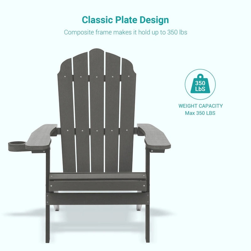 Bonosuki Set of 2 Folding Adirondack Chair Patio Fire Pit Chair