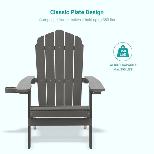 Bonosuki Set of 2 Folding Adirondack Chair Patio Fire Pit Chair