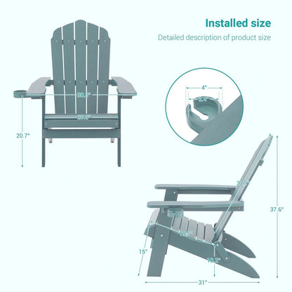 Bonosuki Set of 2 Folding Adirondack Chair Patio Fire Pit Chair