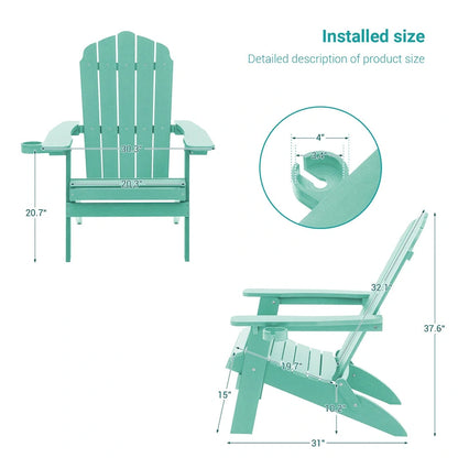 Bonosuki Set of 2 Folding Adirondack Chair Patio Fire Pit Chair