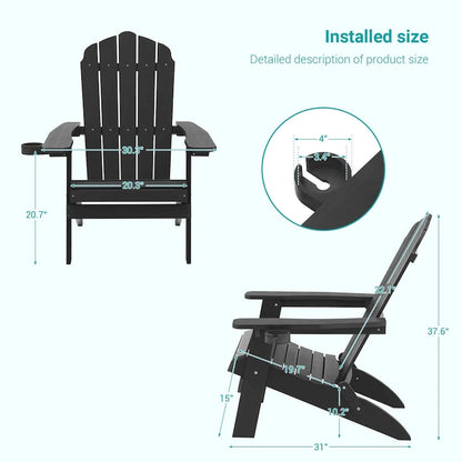 Bonosuki Set of 2 Folding Adirondack Chair Patio Fire Pit Chair