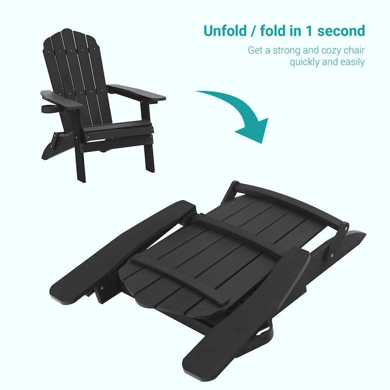 Bonosuki Set of 2 Folding Adirondack Chair Patio Fire Pit Chair