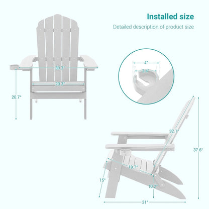 Bonosuki Set of 2 Folding Adirondack Chair Patio Fire Pit Chair