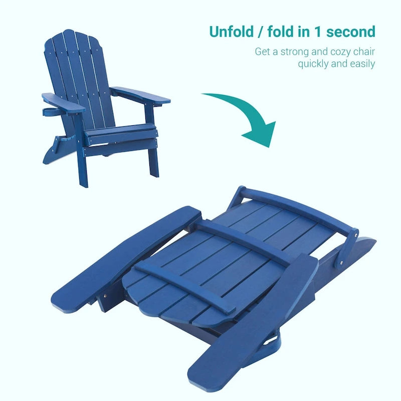 Bonosuki Set of 2 Folding Adirondack Chair Patio Fire Pit Chair