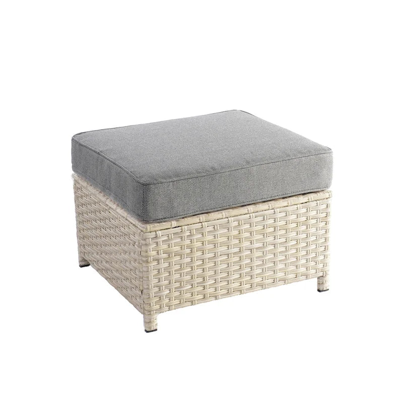 HOOOWOOO 8-piece Wicker Patio Furniture Conversation Set with Fire Pit Table