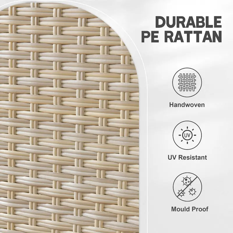 HOOOWOOO 8-piece Wicker Patio Furniture Conversation Set with Fire Pit Table