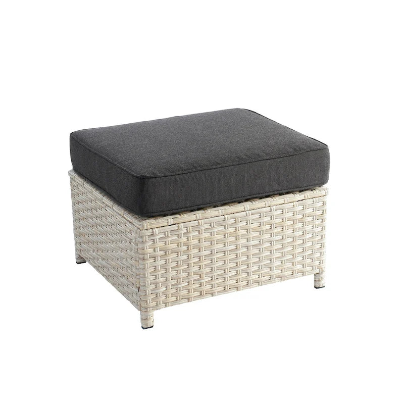 HOOOWOOO 8-piece Wicker Patio Furniture Conversation Set with Fire Pit Table