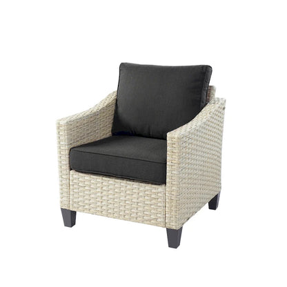 HOOOWOOO 8-piece Wicker Patio Furniture Conversation Set with Fire Pit Table