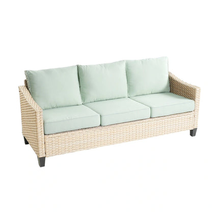 HOOOWOOO 8-piece Wicker Patio Furniture Conversation Set with Fire Pit Table