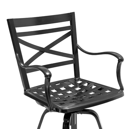 Outdoor Patio Bar Stools Aluminum Swivel Bar Chair with Sunbrella Cushion - 21.7 in W x 16.5 in D x 46 in H