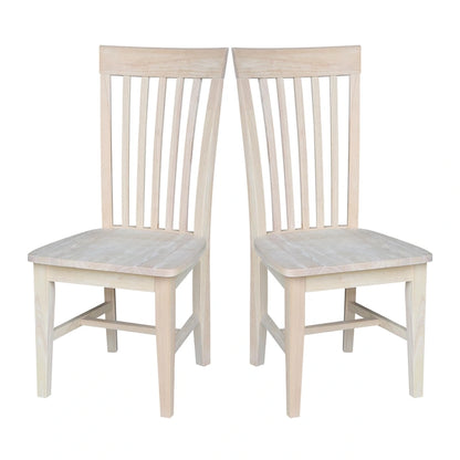 Solid Wood Tall Mission Dining Chairs, Set of 2
