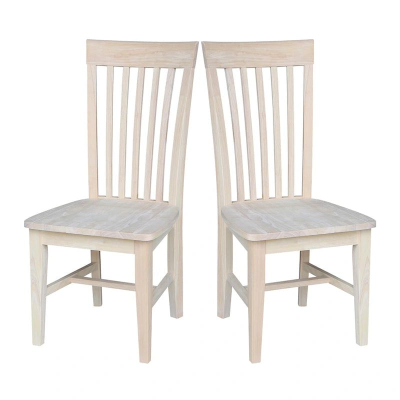 Solid Wood Tall Mission Dining Chairs, Set of 2