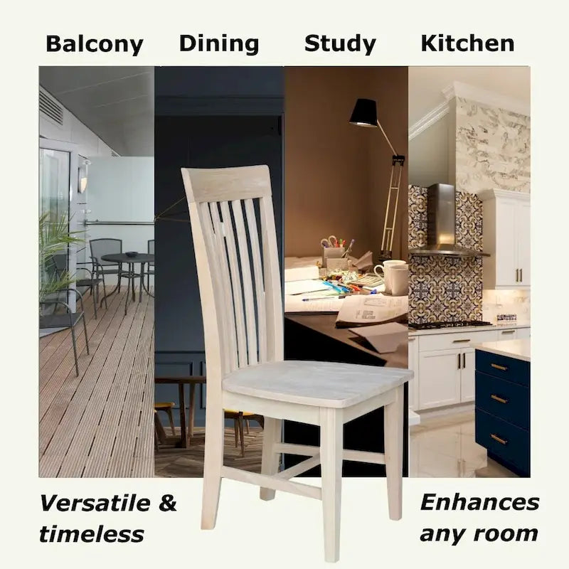 Solid Wood Tall Mission Dining Chairs, Set of 2