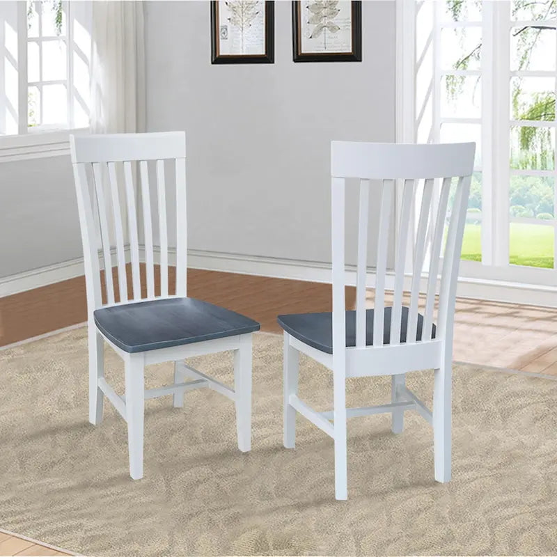 Solid Wood Tall Mission Dining Chairs, Set of 2